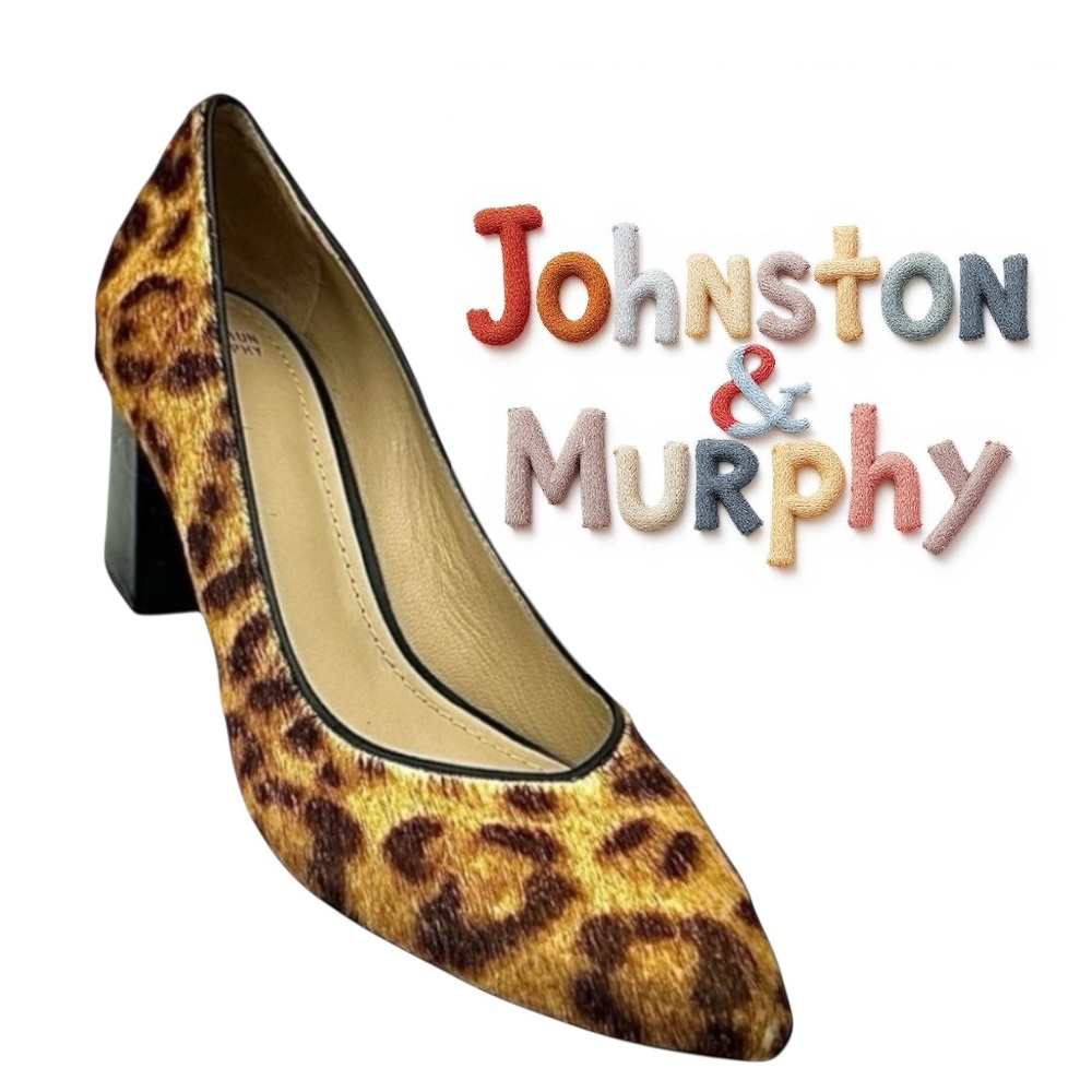 Johnston & Murphy Women’s Heels Size 8.5 M Leopard Print Fur Pointed Toe Pumps